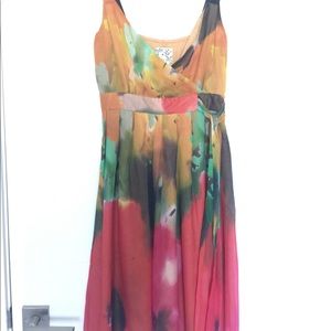Anthro Tabitha silk floral dress